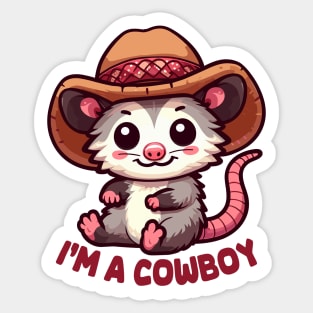 Cute Hat Opossum Sticker